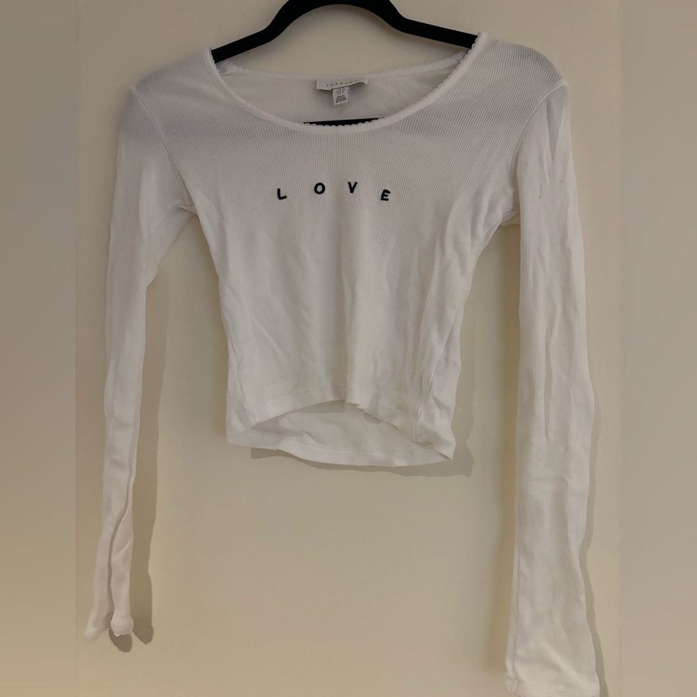 Topshop long sleeve crop top